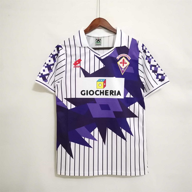 AAA Quality Fiorentina 91/92 Away White/Purple Soccer Jersey